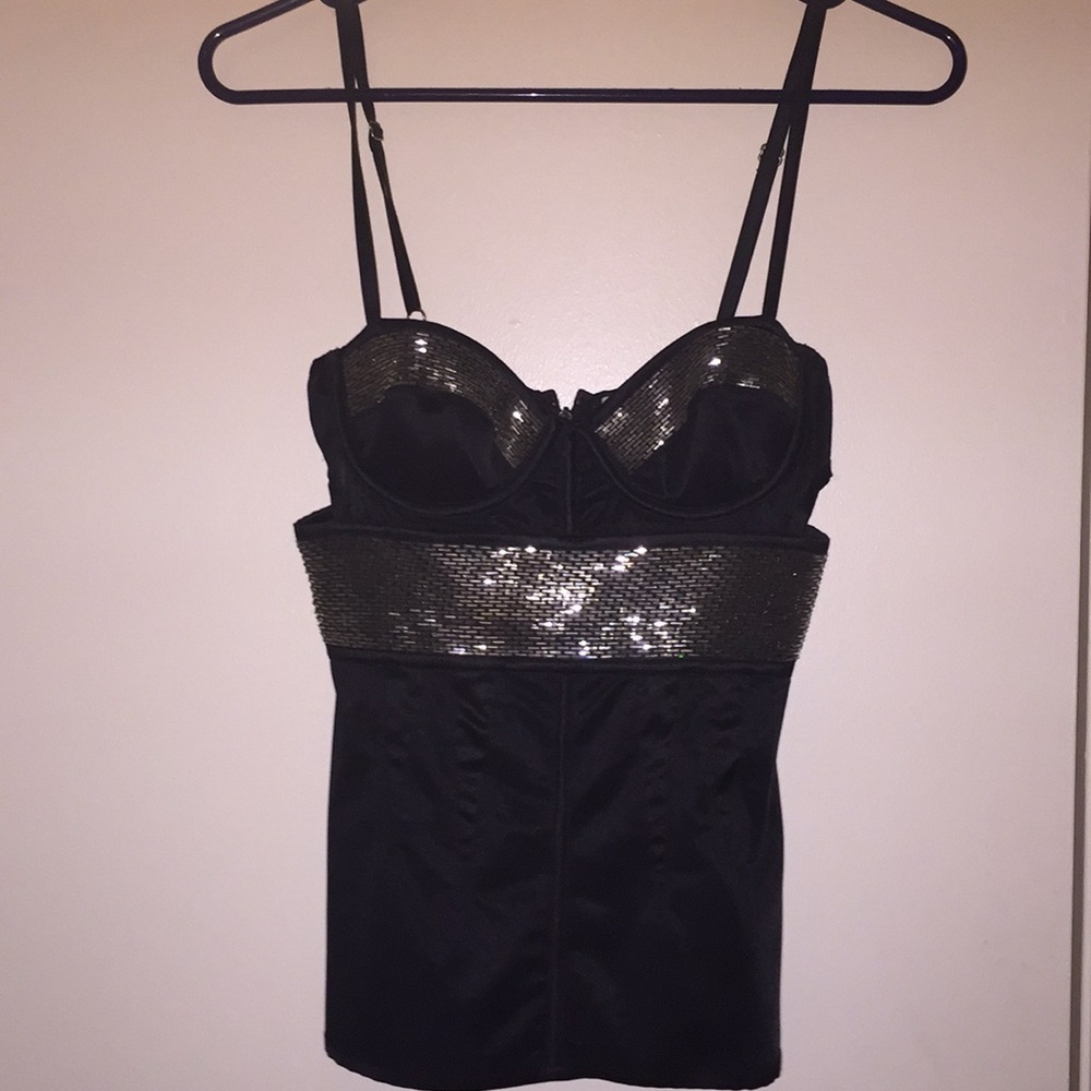 Marciano sexy black & silver cut-out top - As is.